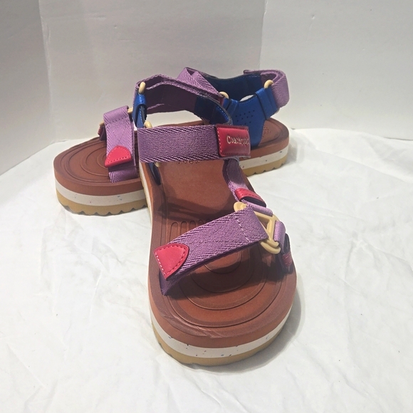 Coachtopia Strappy Sandal US W7 / M5 Burnished Amber/Violet Multi EUC - Picture 3 of 12